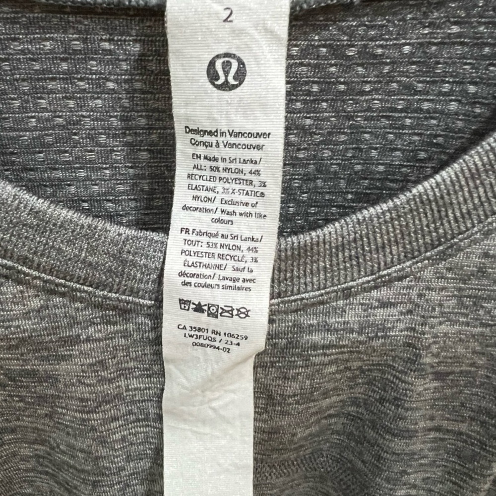 Gray Long Sleeve Lulu Lemon Top - Picture 3 of 7